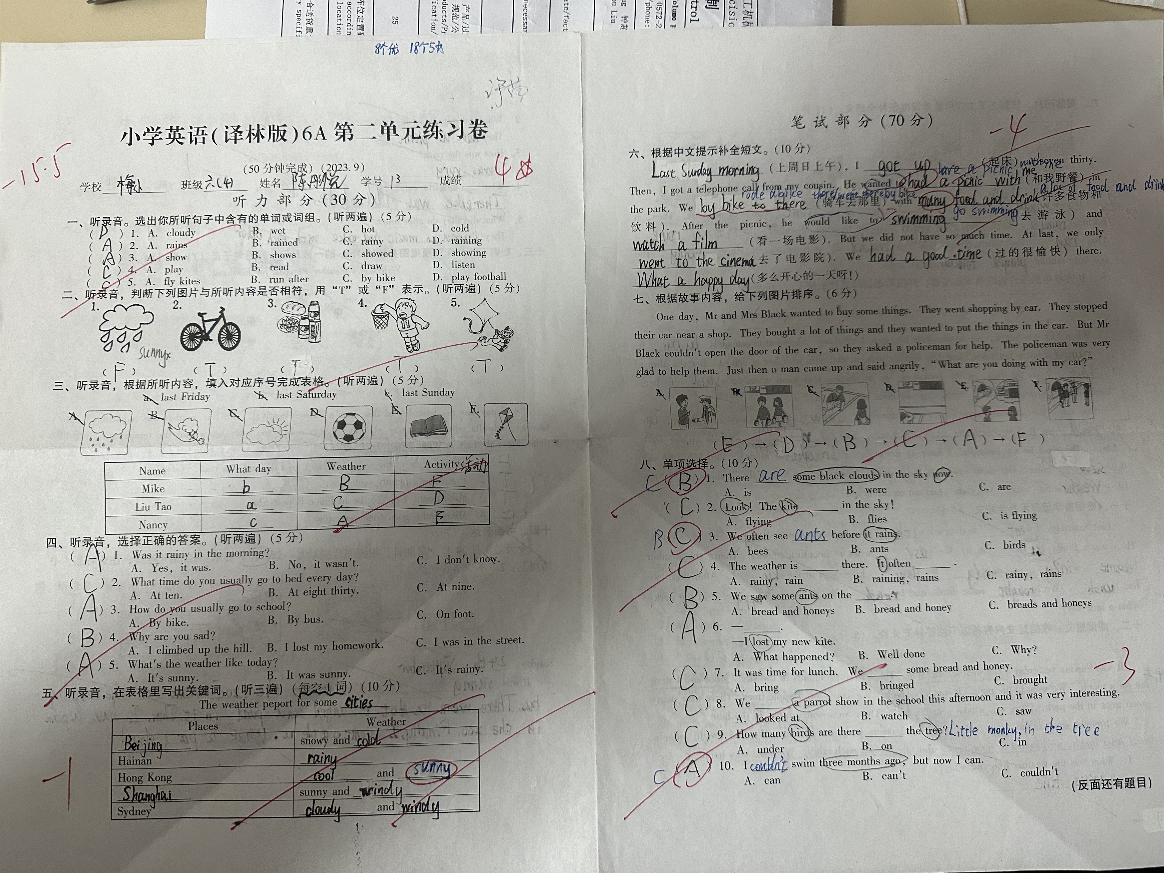 小学英语（译林版）6A第二单元练习卷01.jpg